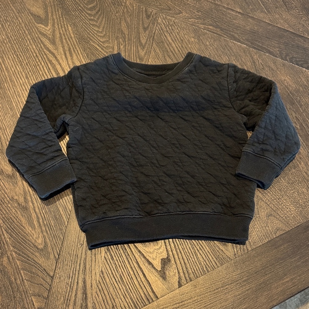 Cat & Jack Black Quilted Crewneck Pullover